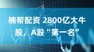 楠帮配资 2800亿大牛股，A股“第一名”
